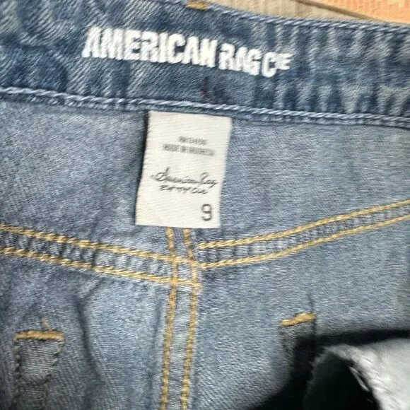 American Rag Cie Womens Jeans Cropped Wide Leg Distressed Size 9 NEW 100% Cotton - Picture 11 of 16